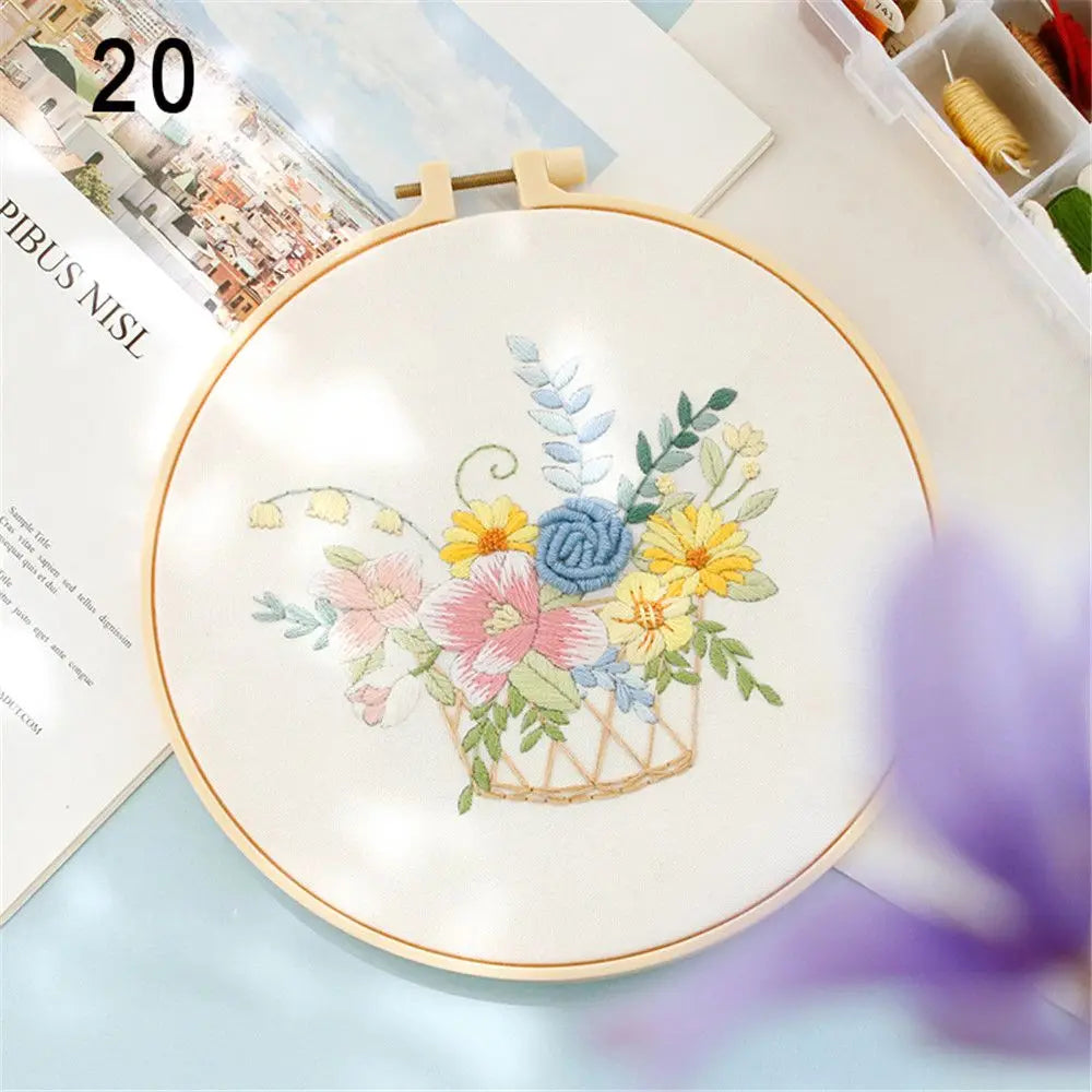 DIY Flower Embroidery Kit for Beginners – Complete Craft Set