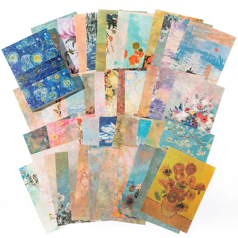 100-Piece Vintage Background Paper Set for Scrapbooking and Journaling