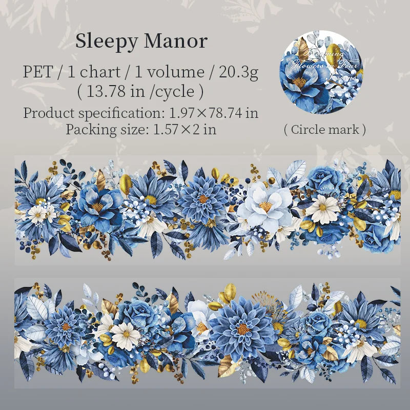50mm x 2m Floral Decorative Tape for Scrapbooking and Crafts
