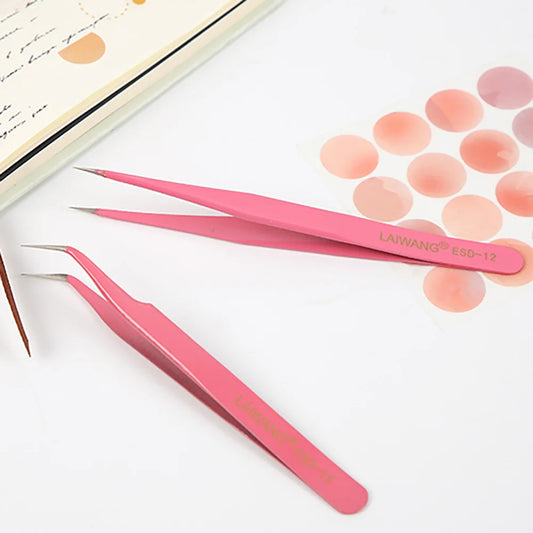 8-Style Candy Color Tweezers – Precision Stainless Steel Tool Set
