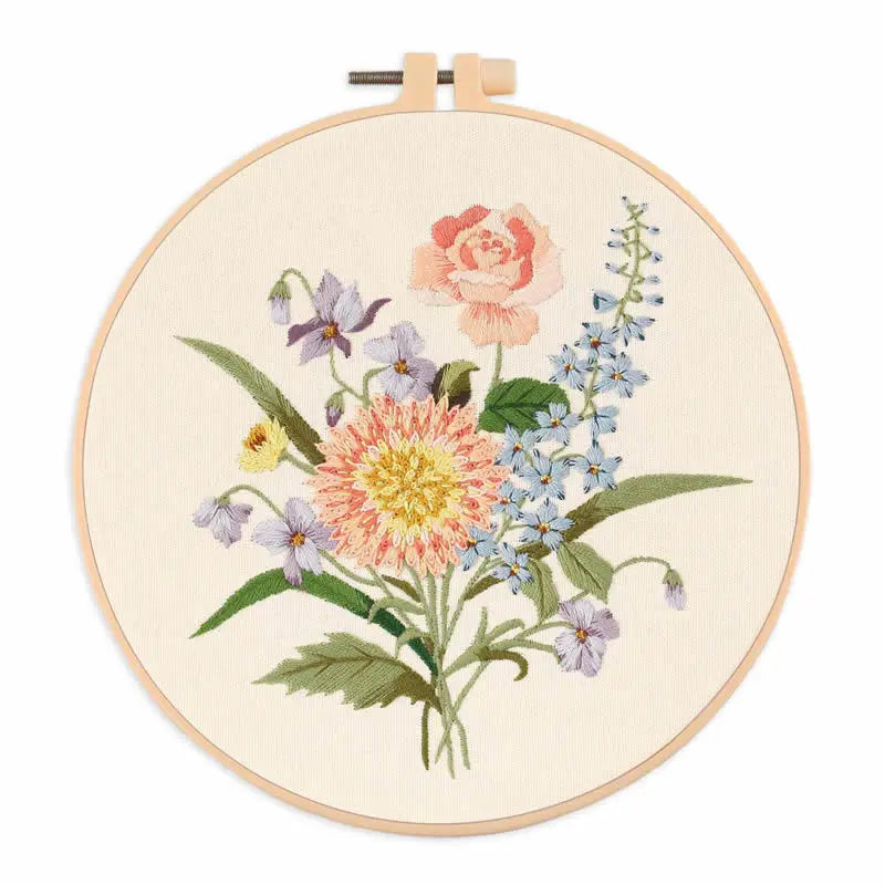 DIY Flower Embroidery Kit for Beginners – Complete Craft Set