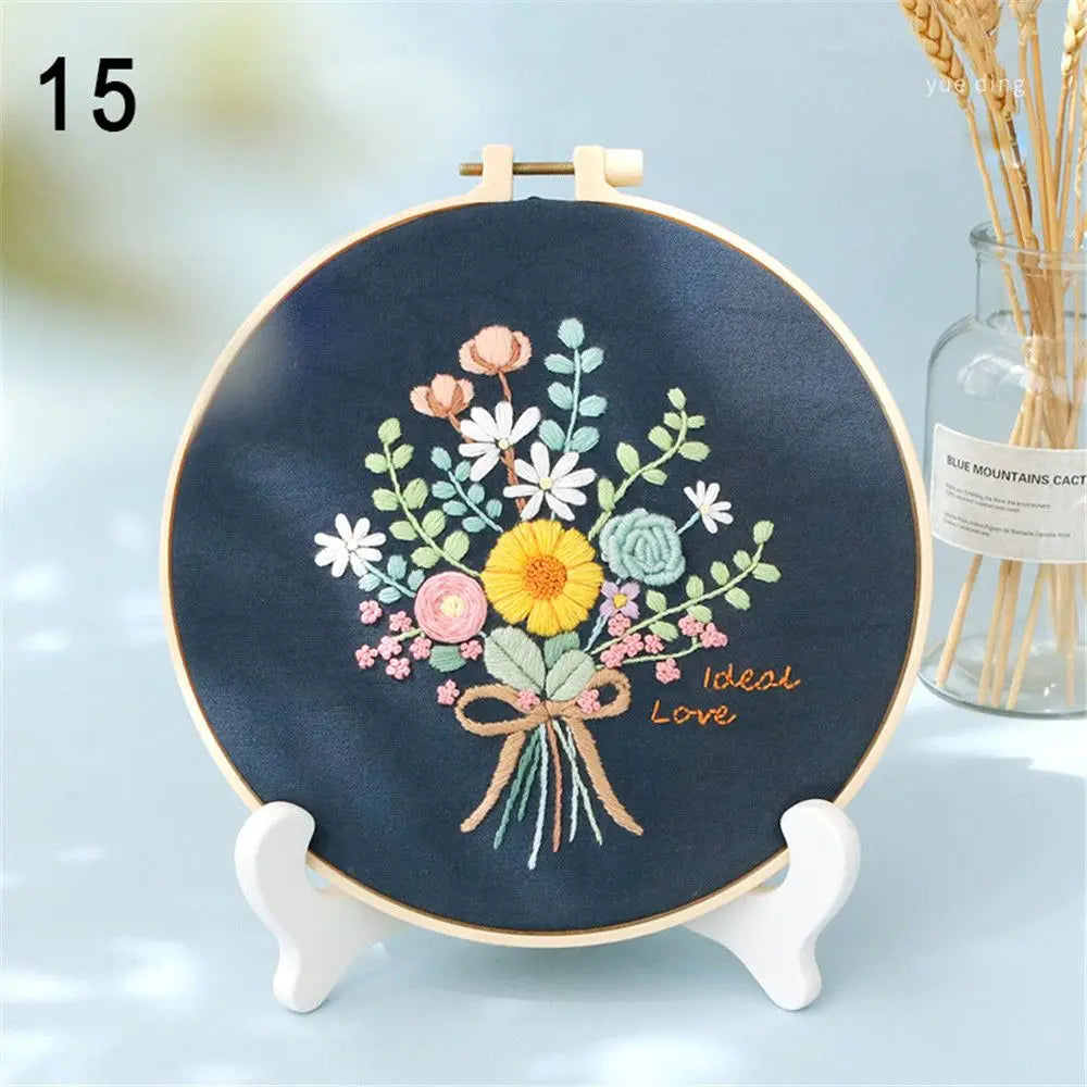 DIY Flower Embroidery Kit for Beginners – Complete Craft Set