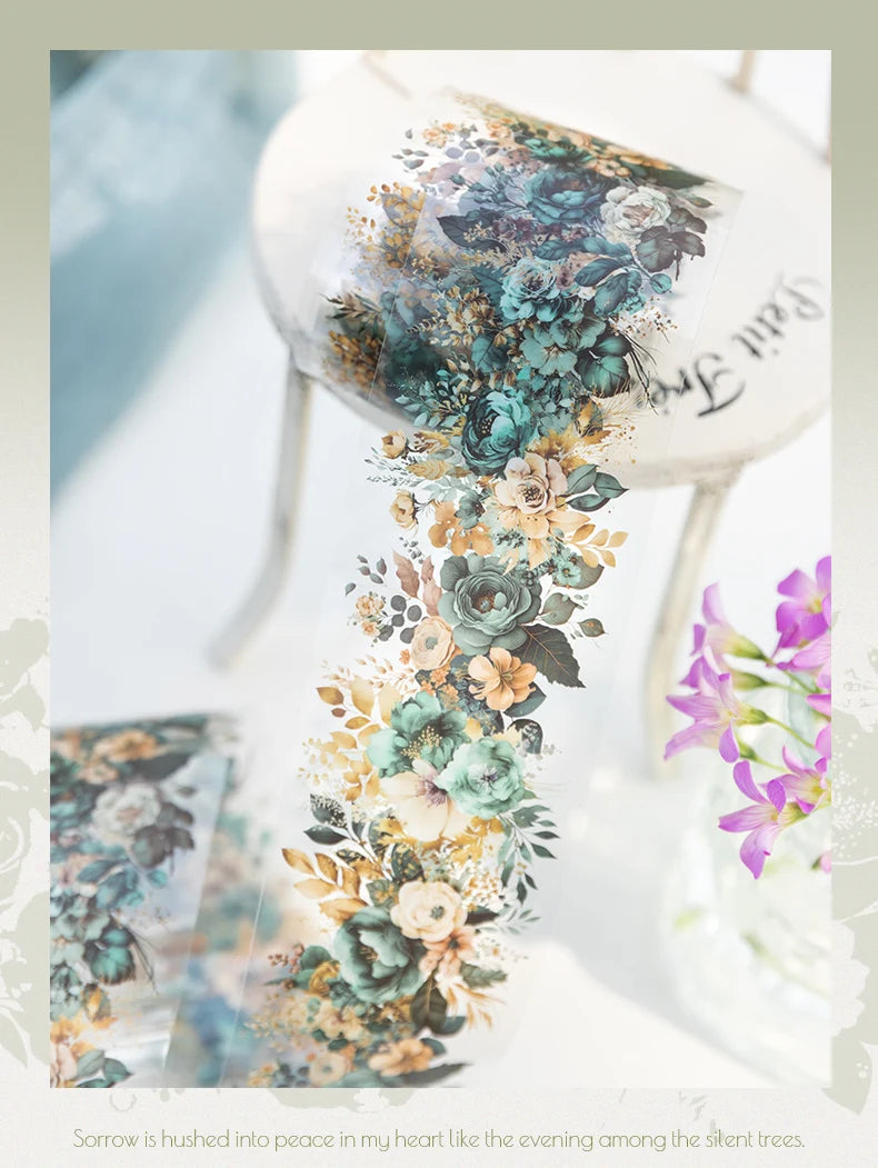 50mm x 2m Floral Decorative Tape for Scrapbooking and Crafts