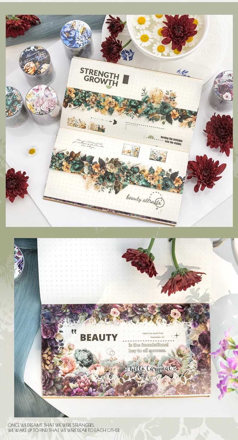 50mm x 2m Floral Decorative Tape for Scrapbooking and Crafts