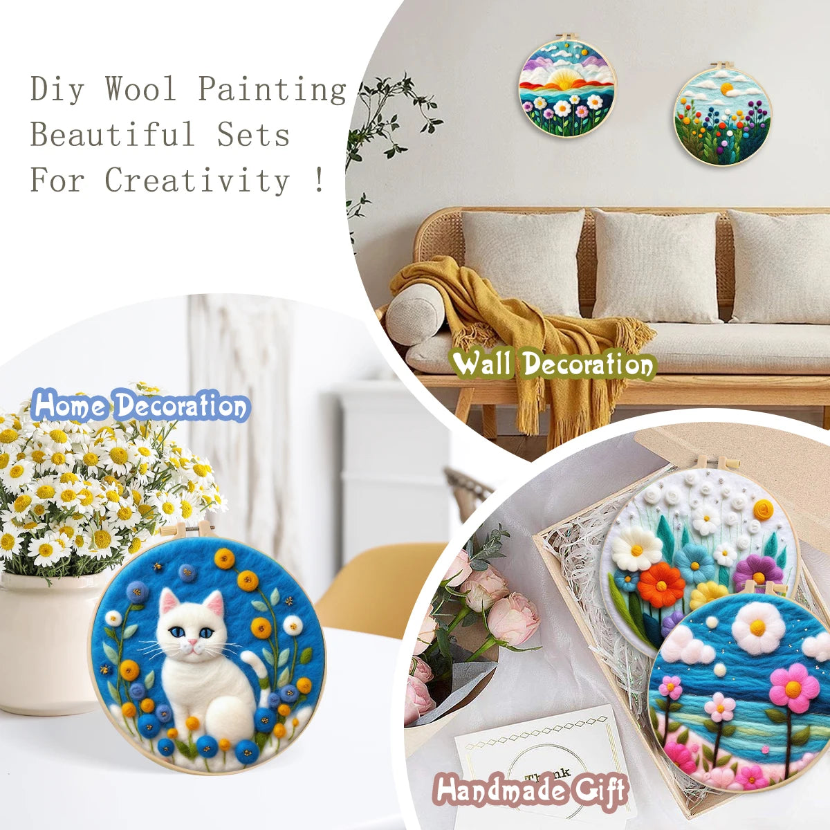 Painting Wool Craft Set – Create Beautiful Wool Needle Felt Art