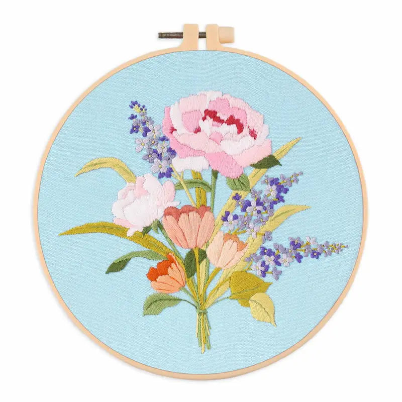 DIY Flower Embroidery Kit for Beginners – Complete Craft Set