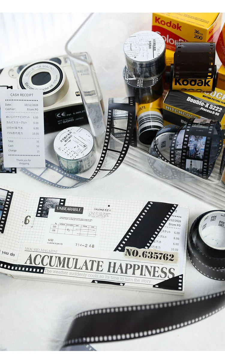 Retro Film-Themed PET Tape for Scrapbooking, Journaling, and Crafts