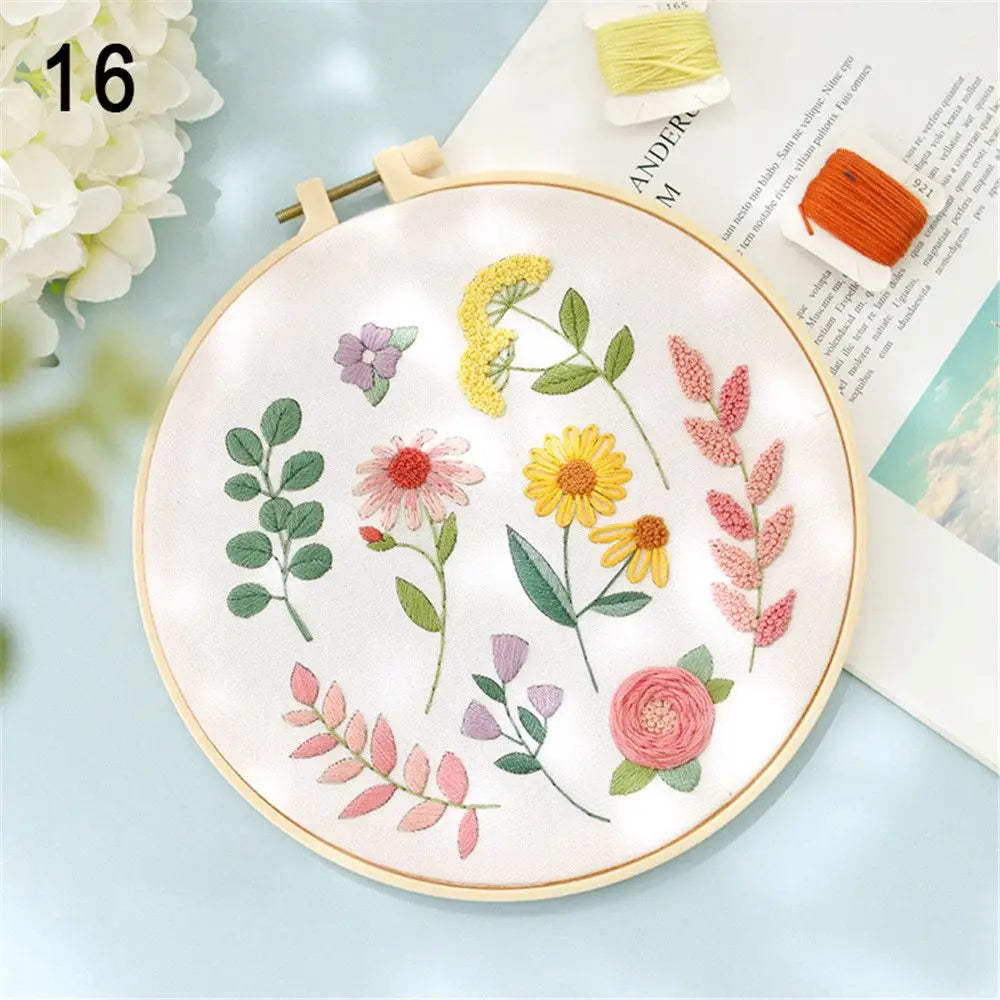 DIY Flower Embroidery Kit for Beginners – Complete Craft Set