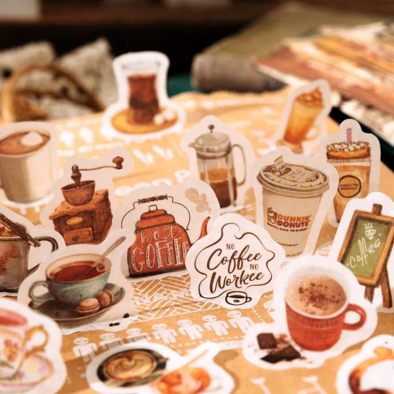 200-Piece Vintage Sticker and Paper Set for Creative Projects