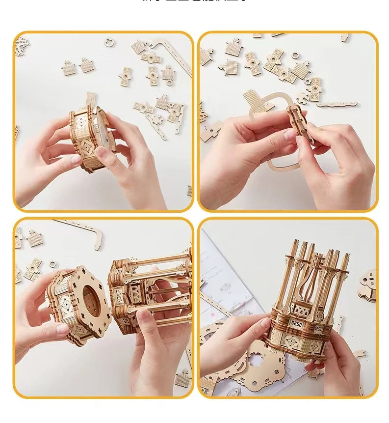 3D Wooden Puzzle - Royal Castle, Taj Mahal, LED Lights