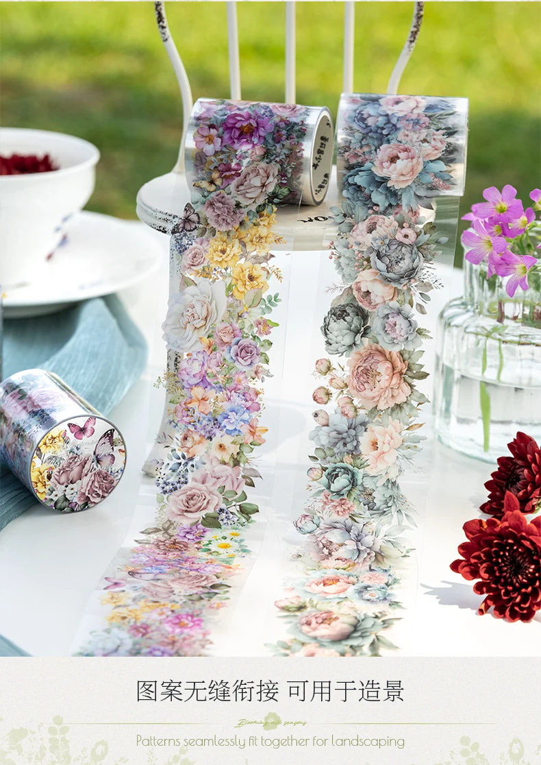 50mm x 2m Floral Decorative Tape for Scrapbooking and Crafts