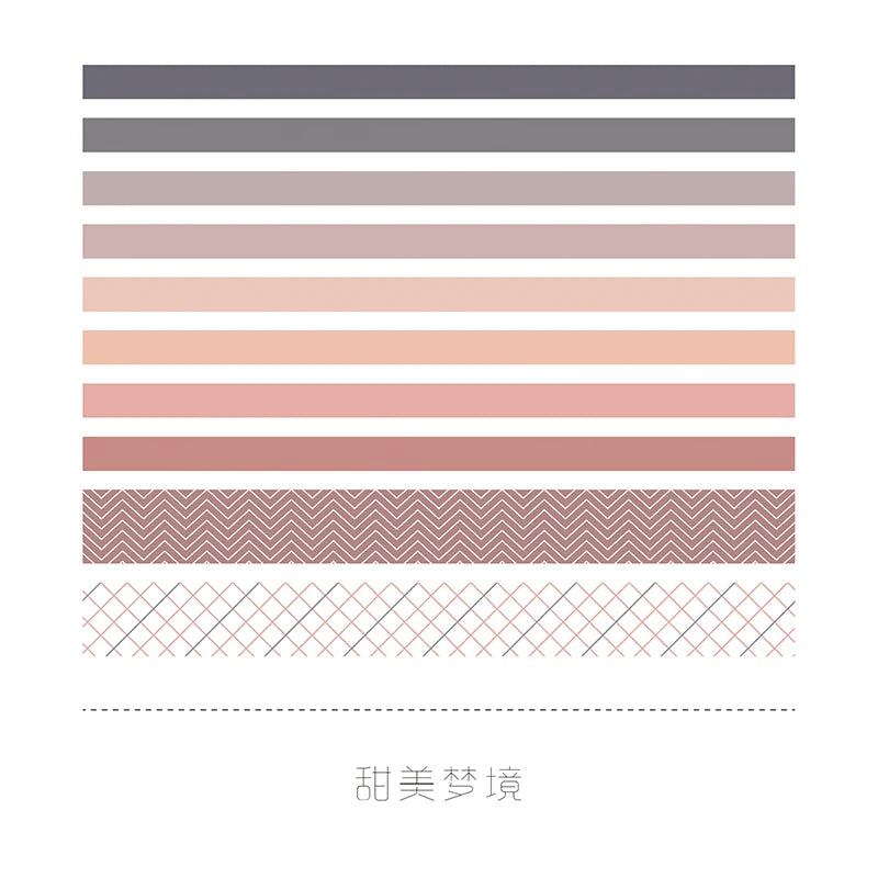 10-Roll Kawaii Washi Tape Set for Scrapbooking and DIY Crafts