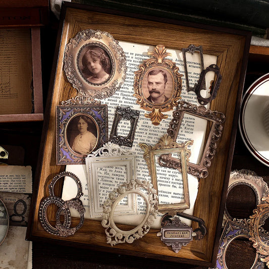 30-Piece Medieval Gear Frame Washi Stickers for Scrapbooking & Crafts