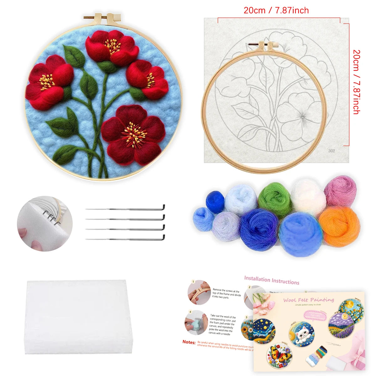 Painting Wool Craft Set – Create Beautiful Wool Needle Felt Art
