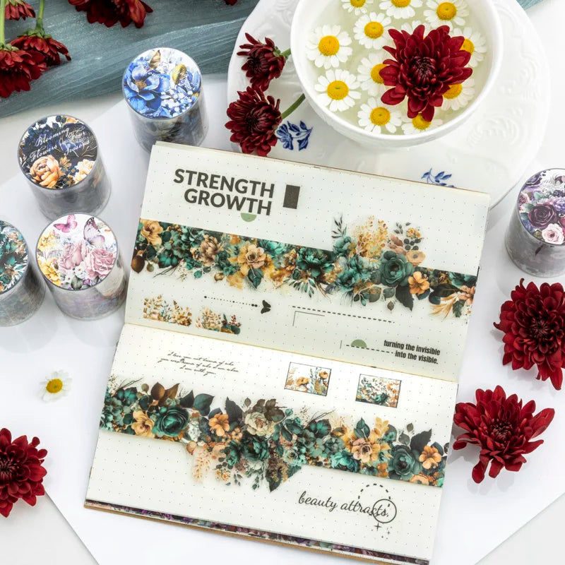 50mm x 2m Floral Decorative Tape for Scrapbooking and Crafts