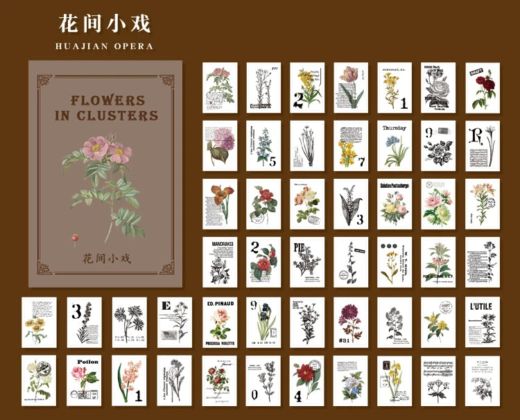 50-Piece Retro Vintage Paper Set for Journaling and Crafts