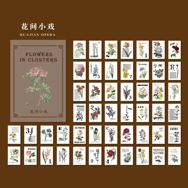 50-Piece Retro Vintage Paper Set for Journaling and Crafts