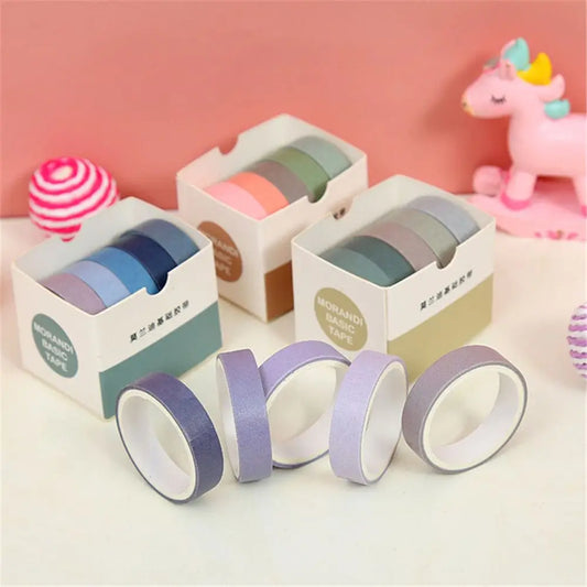 5-Piece Multicolor Washi Tape Set for Scrapbooking, Journaling, Crafts