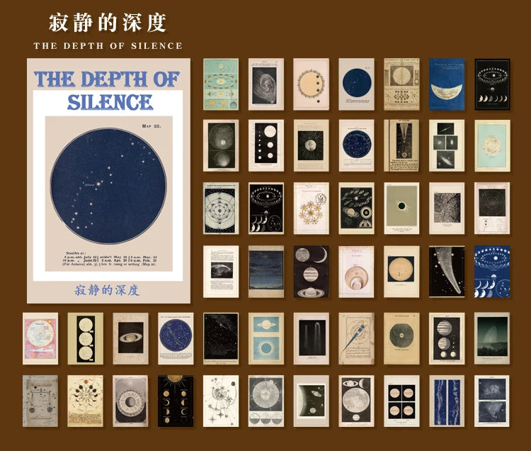 50-Piece Retro Vintage Paper Set for Journaling and Crafts