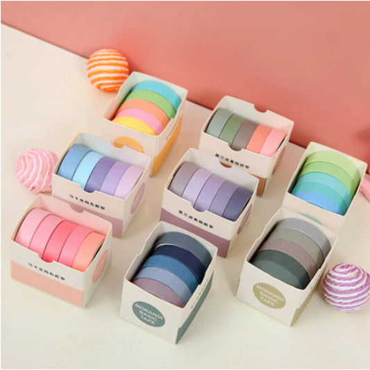 5-Piece Multicolor Washi Tape Set for Scrapbooking, Journaling, Crafts