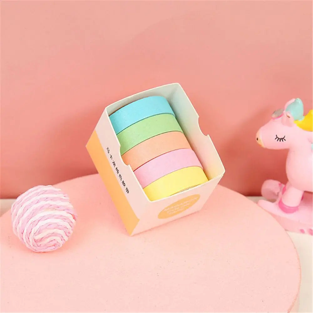 5-Piece Multicolor Washi Tape Set for Scrapbooking, Journaling, Crafts