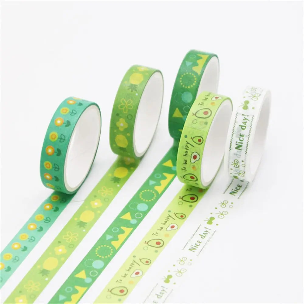 5-Piece Multicolor Washi Tape Set for Scrapbooking, Journaling, Crafts