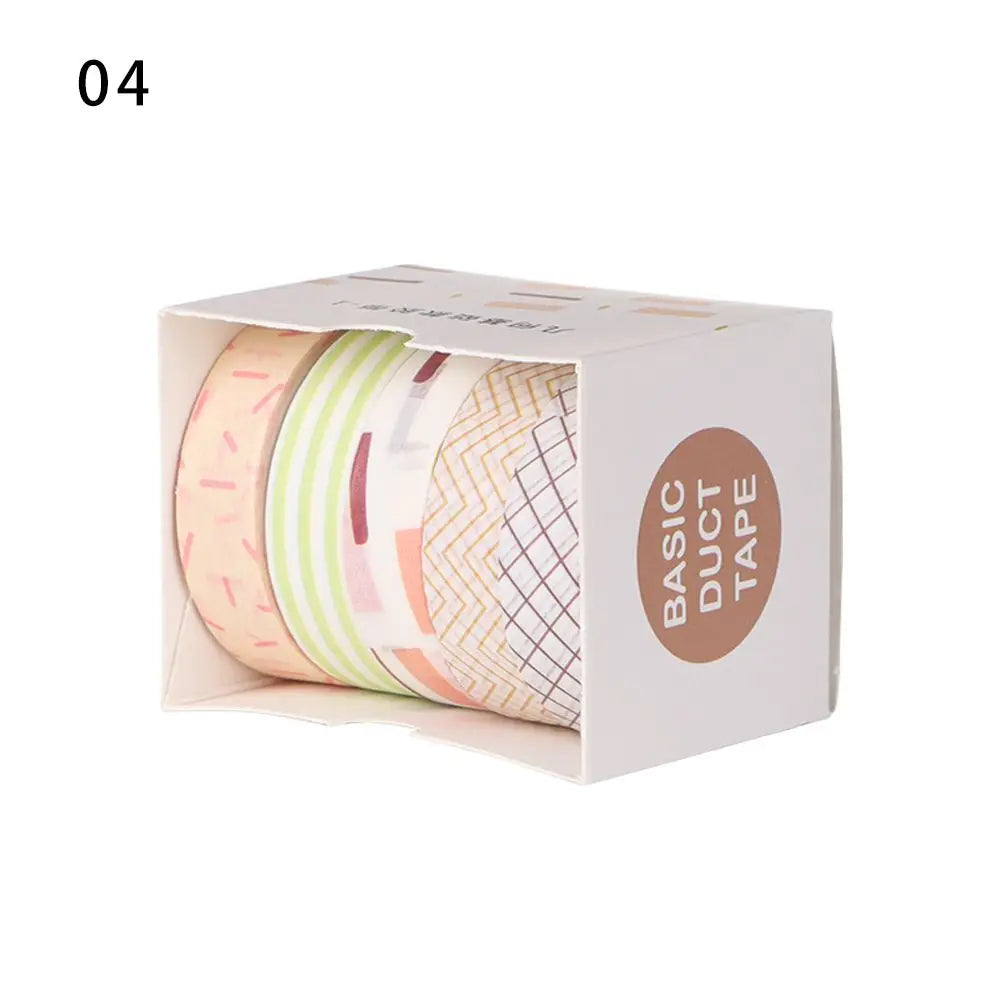 5-Piece Multicolor Washi Tape Set for Scrapbooking, Journaling, Crafts