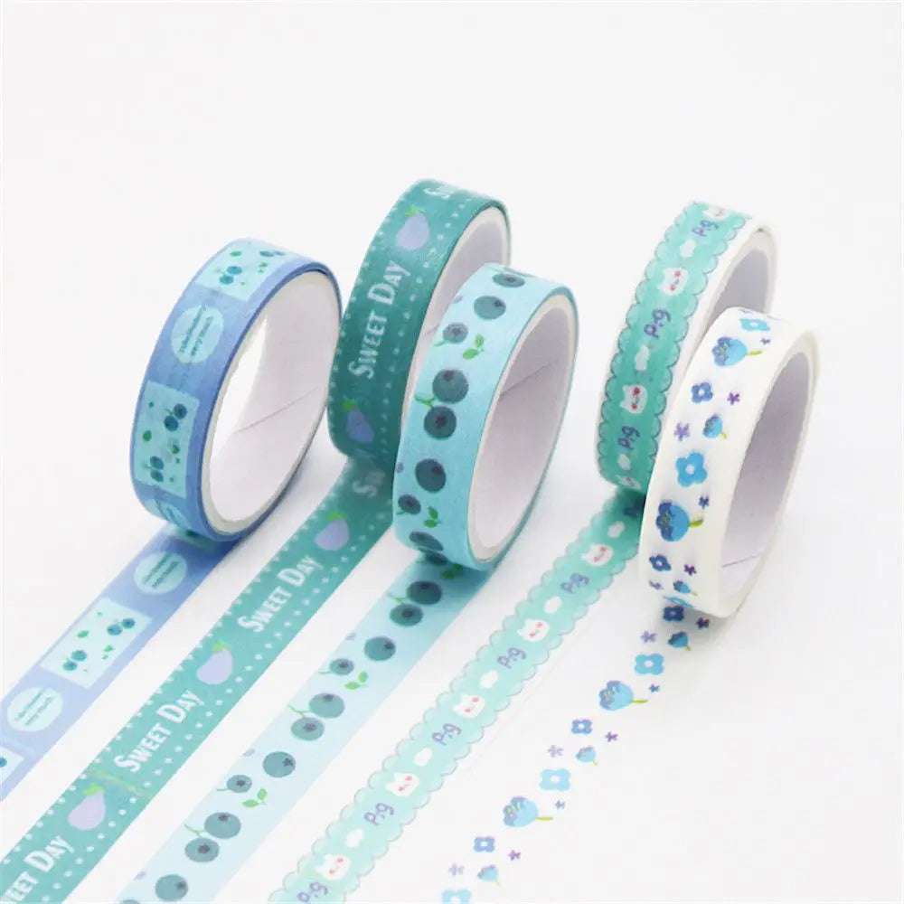 5-Piece Multicolor Washi Tape Set for Scrapbooking, Journaling, Crafts