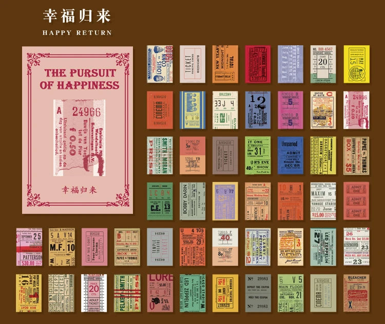 50-Piece Retro Vintage Paper Set for Journaling and Crafts