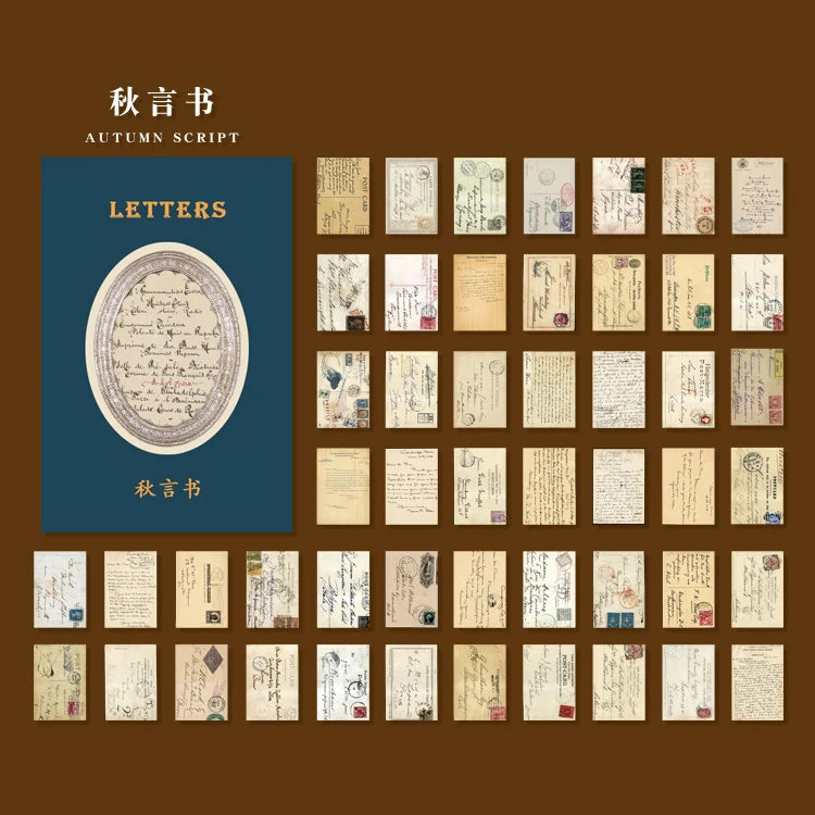 50-Piece Retro Vintage Paper Set for Journaling and Crafts