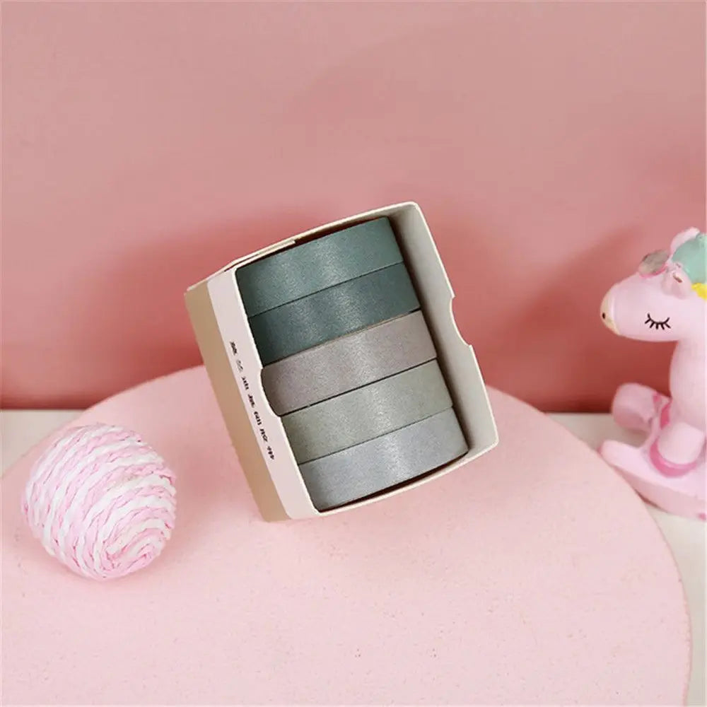 5-Piece Multicolor Washi Tape Set for Scrapbooking, Journaling, Crafts