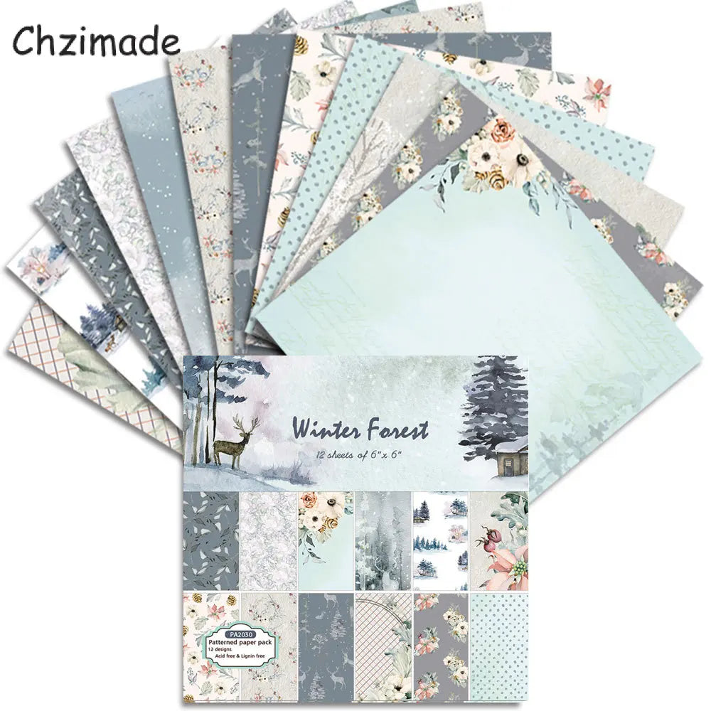 12-Sheet Vintage Flower Paper Pad for Scrapbooking & DIY Crafts