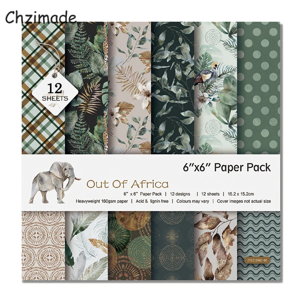 12-Sheet Vintage Flower Paper Pad for Scrapbooking & DIY Crafts