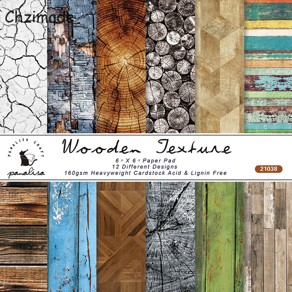 12-Sheet Vintage Flower Paper Pad for Scrapbooking & DIY Crafts