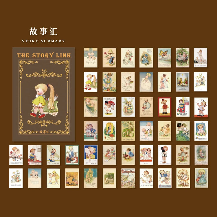 50-Piece Retro Vintage Paper Set for Journaling and Crafts