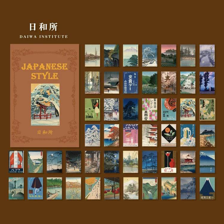 50-Piece Retro Vintage Paper Set for Journaling and Crafts