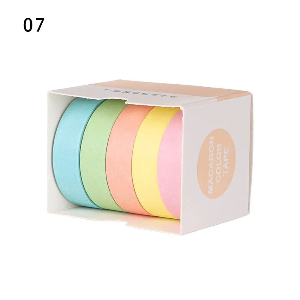 5-Piece Multicolor Washi Tape Set for Scrapbooking, Journaling, Crafts