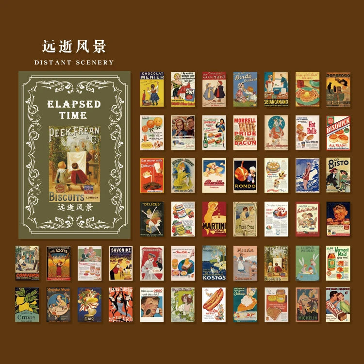 50-Piece Retro Vintage Paper Set for Journaling and Crafts