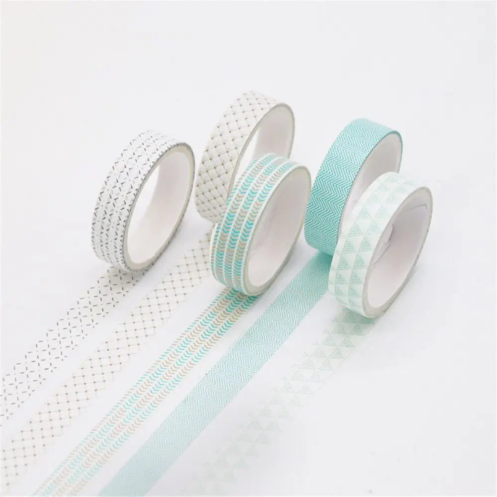 5-Piece Multicolor Washi Tape Set for Scrapbooking, Journaling, Crafts