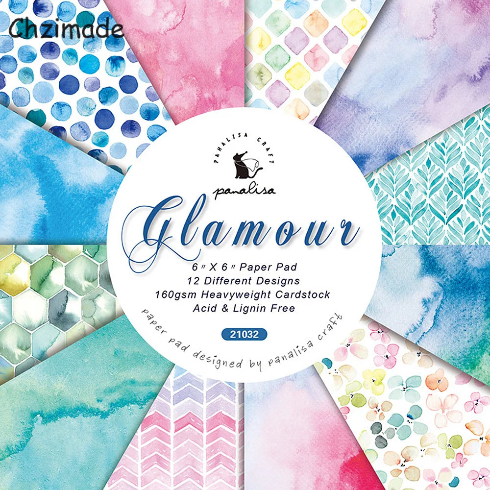 12-Sheet Vintage Flower Paper Pad for Scrapbooking & DIY Crafts