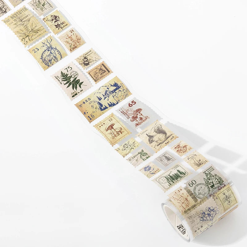 55mm x 2m Vintage Stamp Tape for DIY Crafts and Scrapbooking