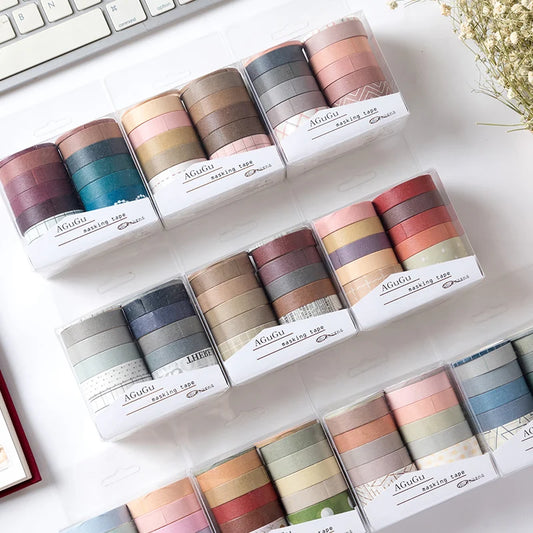 10-Roll Kawaii Washi Tape Set for Scrapbooking and DIY Crafts