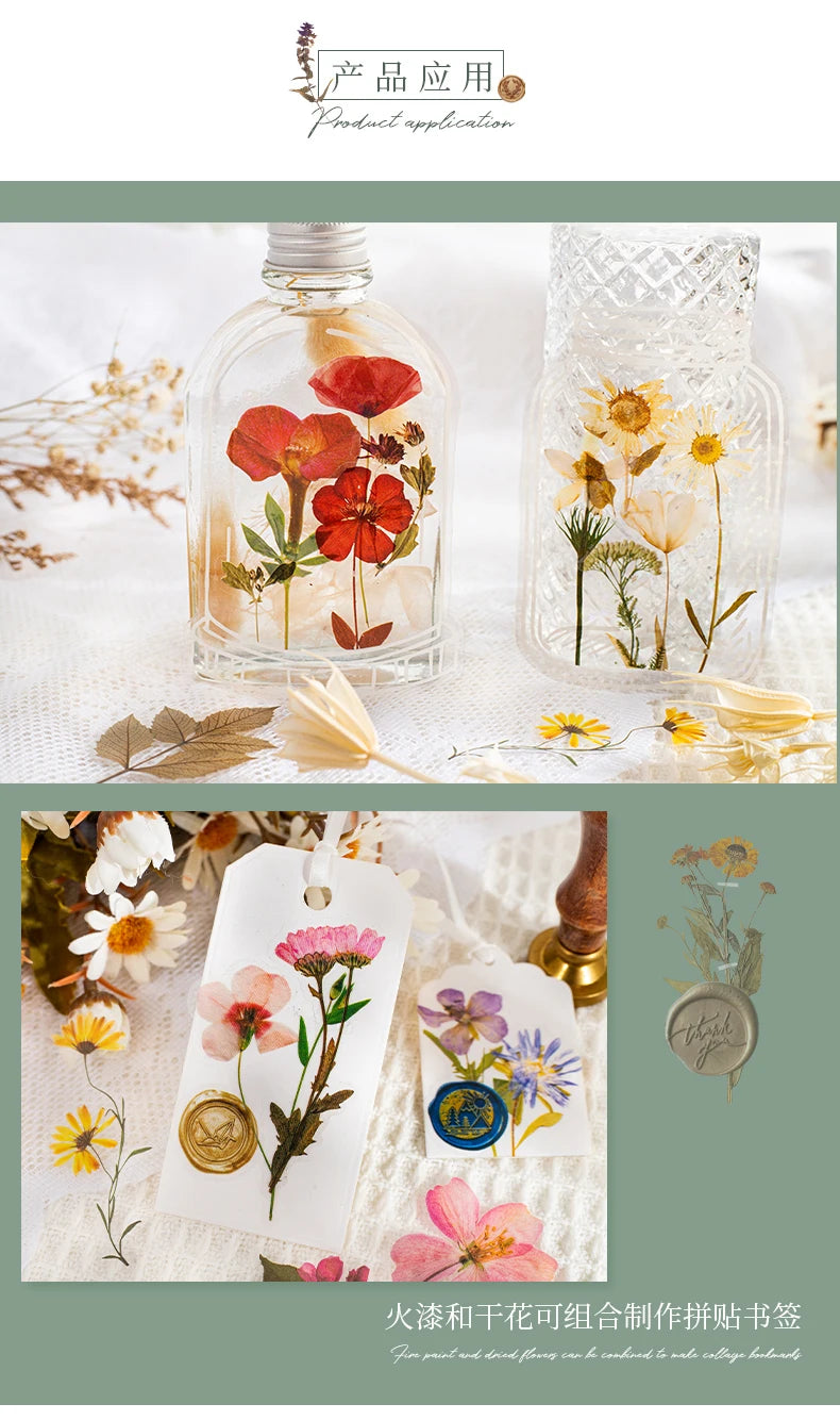 40-Piece Floral Sticker Kit for Scrapbooking and DIY Crafts