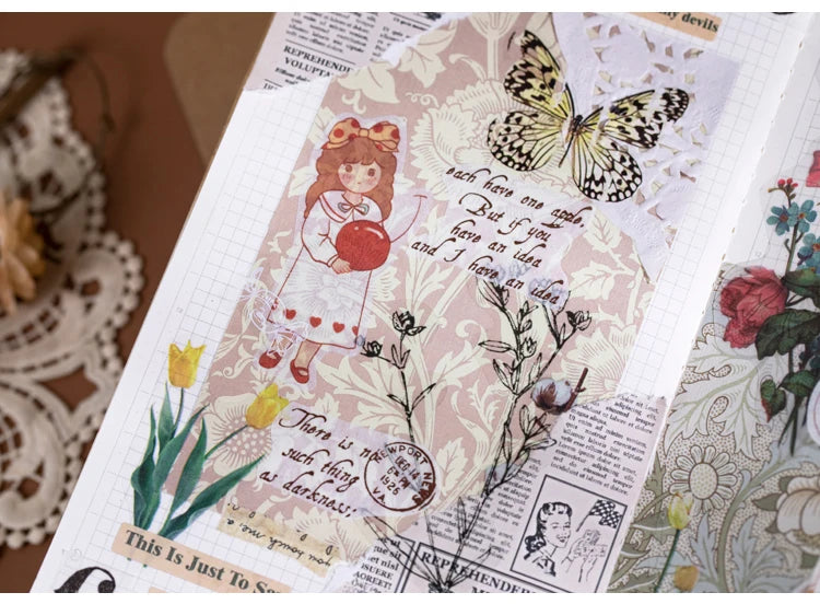 60-Piece Vintage Literature & Art Hand Tent Paper Set