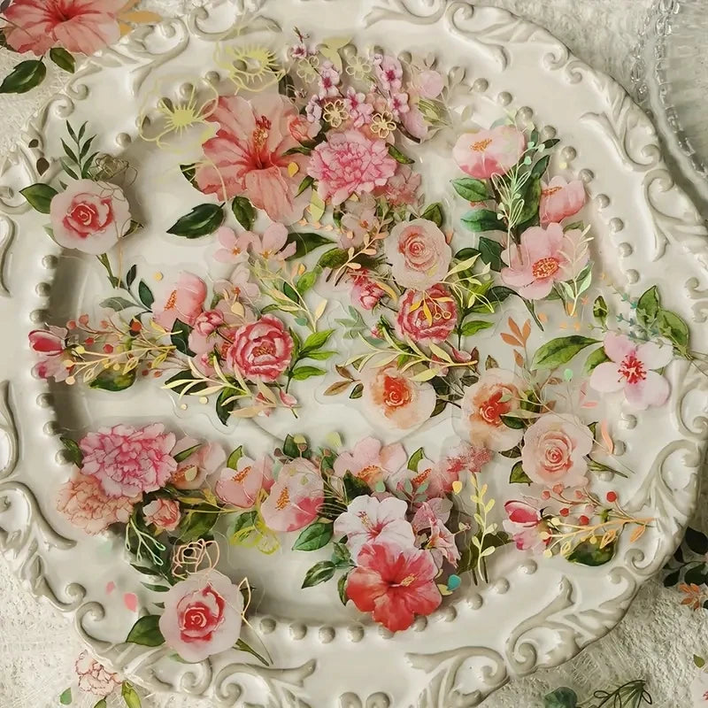 40-Piece Roaming Dreams Vintage Flower & Plant Sticker Set