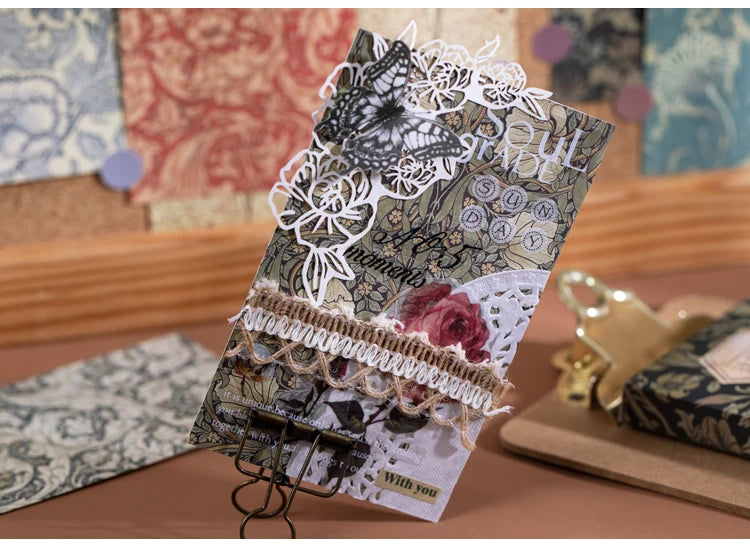 60-Piece Vintage Literature & Art Hand Tent Paper Set