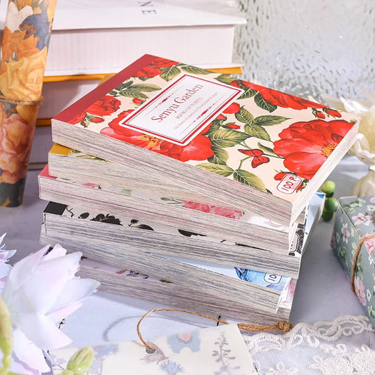 100-Sheet Senyu Garden Series Decorative Paper for Scrapbooking Crafts