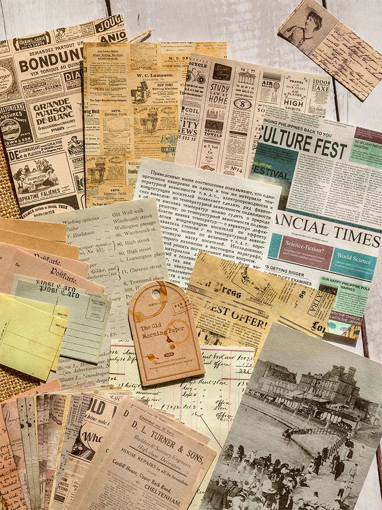 100-Piece Vintage Aesthetic Paper Set for Journaling & Scrapbooking Crafts