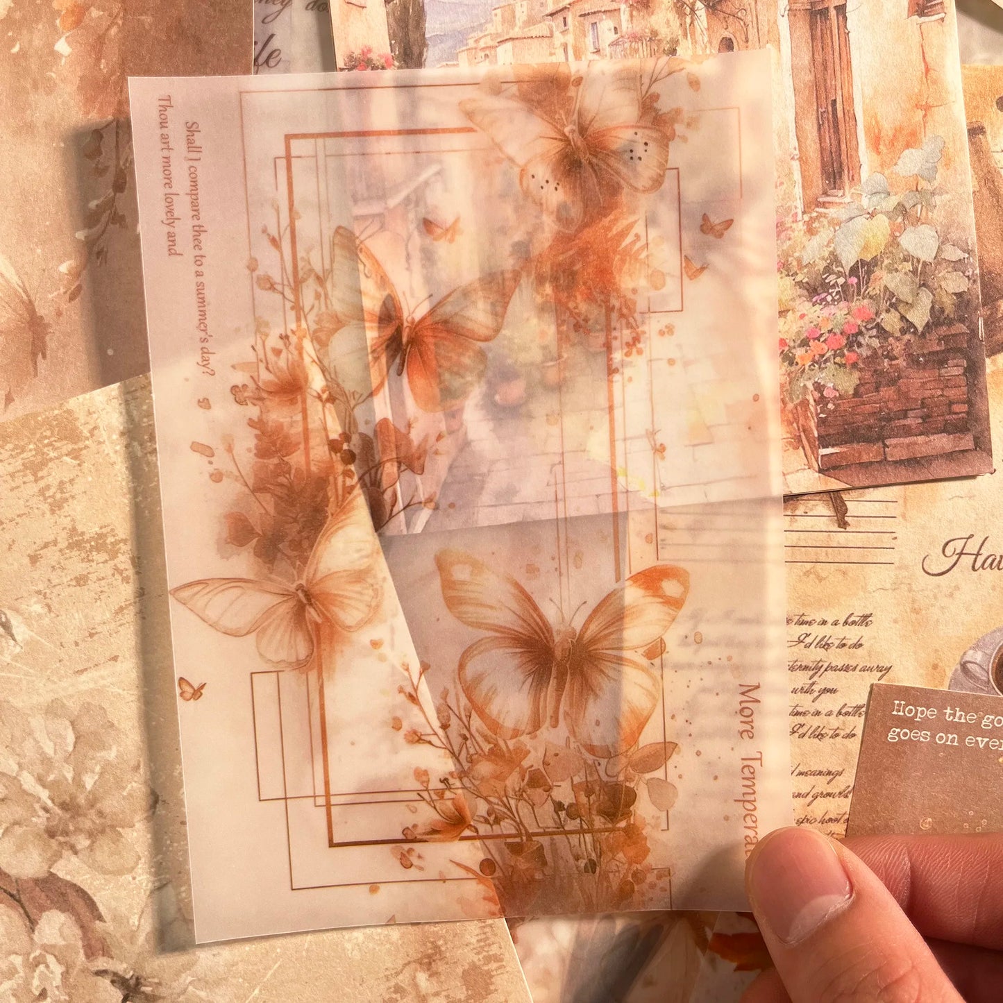 56-Piece Vintage DIY Scrapbook Set with Unique Papers & Stickers