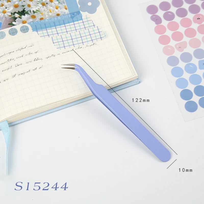 8-Style Candy Color Tweezers – Precision Stainless Steel Tool Set